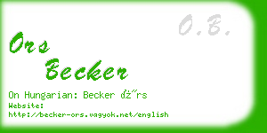ors becker business card